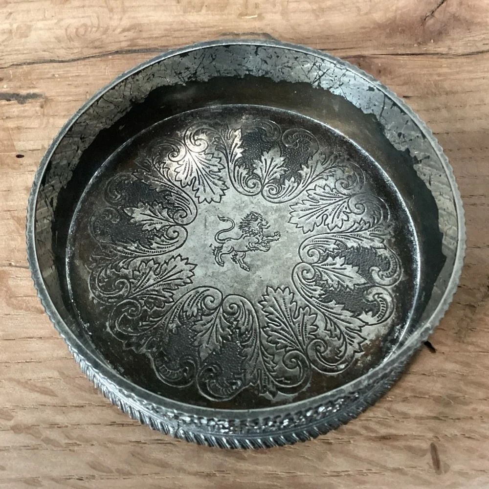 🔵 Vintage - Made In Japan - Silver Plate Wine Bottle Coaster - Candle Holder